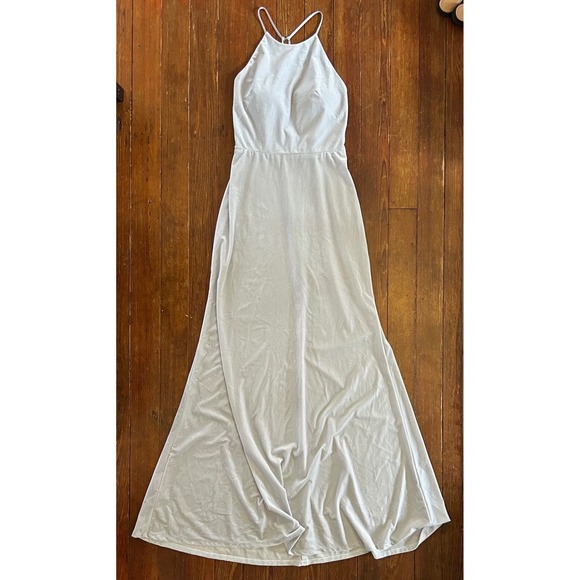 Jenny Yoo Dresses & Skirts - Jenny Yoo Bailey Velvet Halter Formal Dress‎ Whosper Blue Size 10